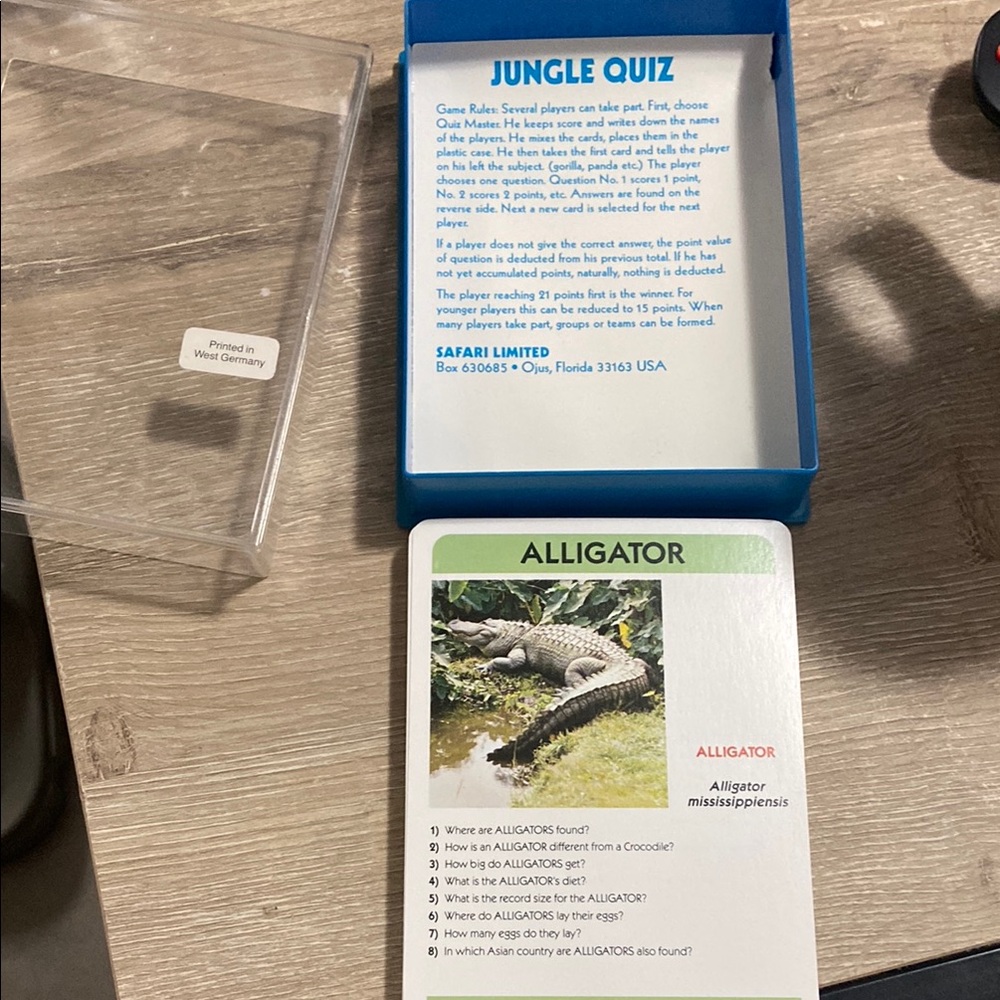 Vintage Animal Educational “Jungle Quiz” Card Set of 35